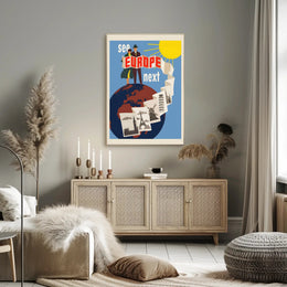 Retro European Adventure Unfolded: Travel Poster