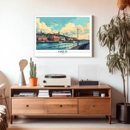 Oslo Waterfront Illustration Urban or Cityscape Poster