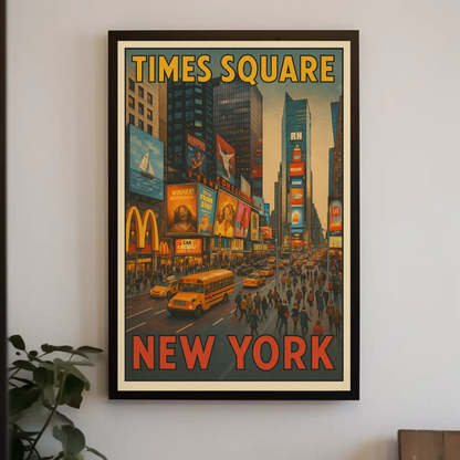 Times Square New York City Travel Poster