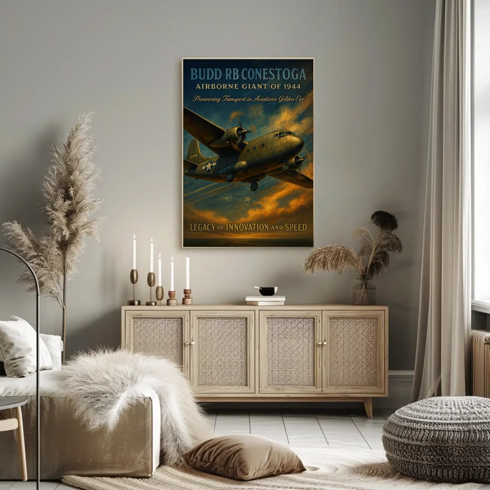 Budd RB Conestoga WWII Aircraft Vintage Poster PosterGoat