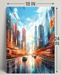 Futuristic Urban Landscape Poster