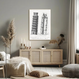 Architectural Diagram of a Leaning Tower Poster PosterGoat