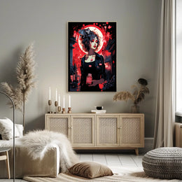 Urban Fantasy Noir Poster: Woman and Cat