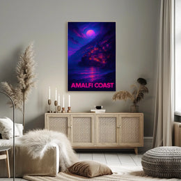 Amalfi Coast Enchanting Nightscape Poster