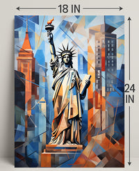 Statue Of Liberty Abstract Tribute Poster