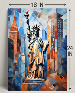 Statue Of Liberty Abstract Tribute Poster