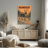 Reindeer On Skis Poster