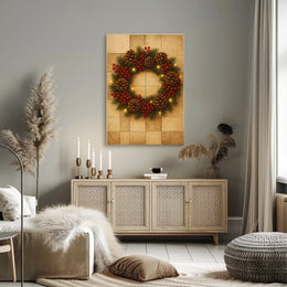 Festive Holiday Wreath Poster