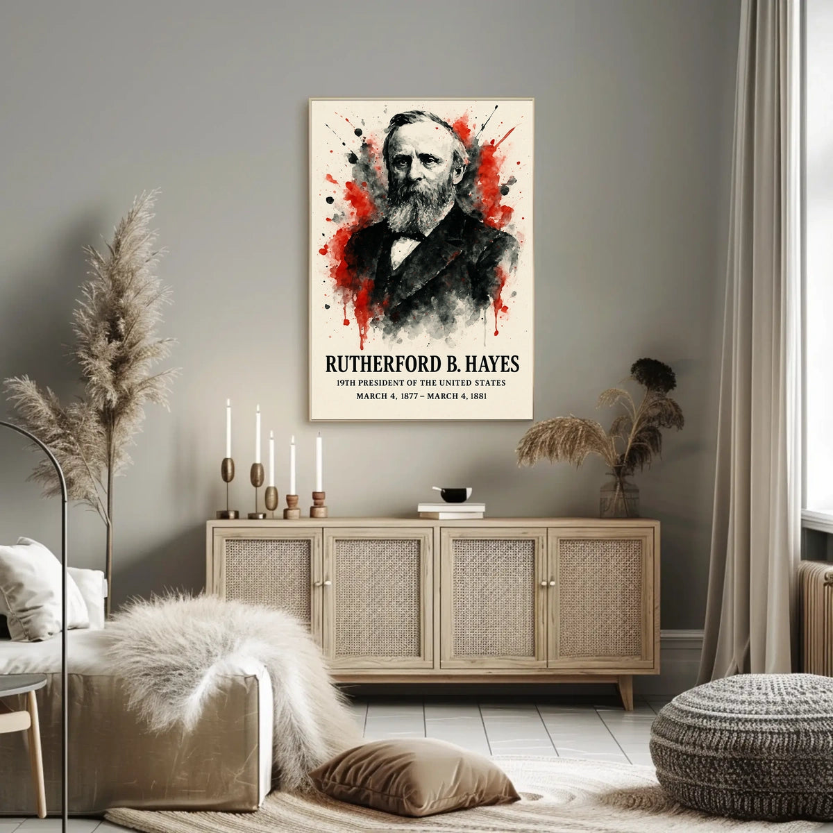 Rutherford B. Hayes Vintage Artistic Historical Poster