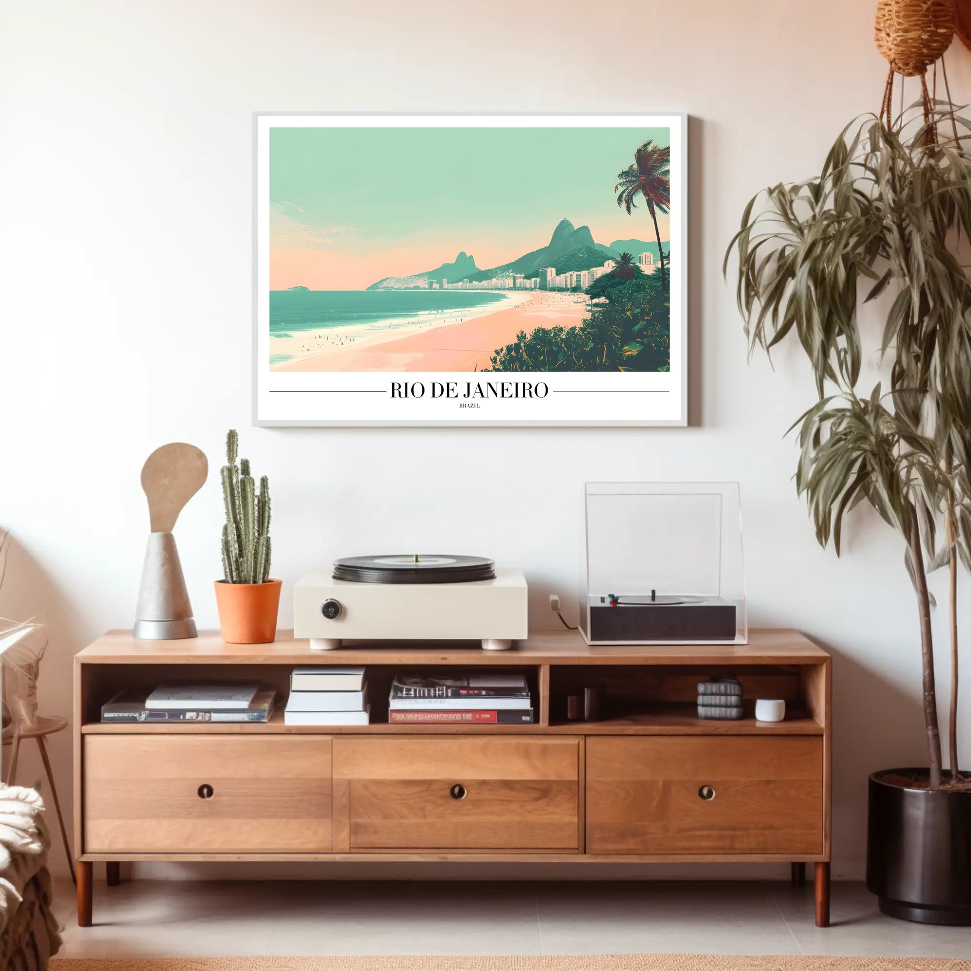 Scenic Rio de Janeiro Vintage Travel Art Poster