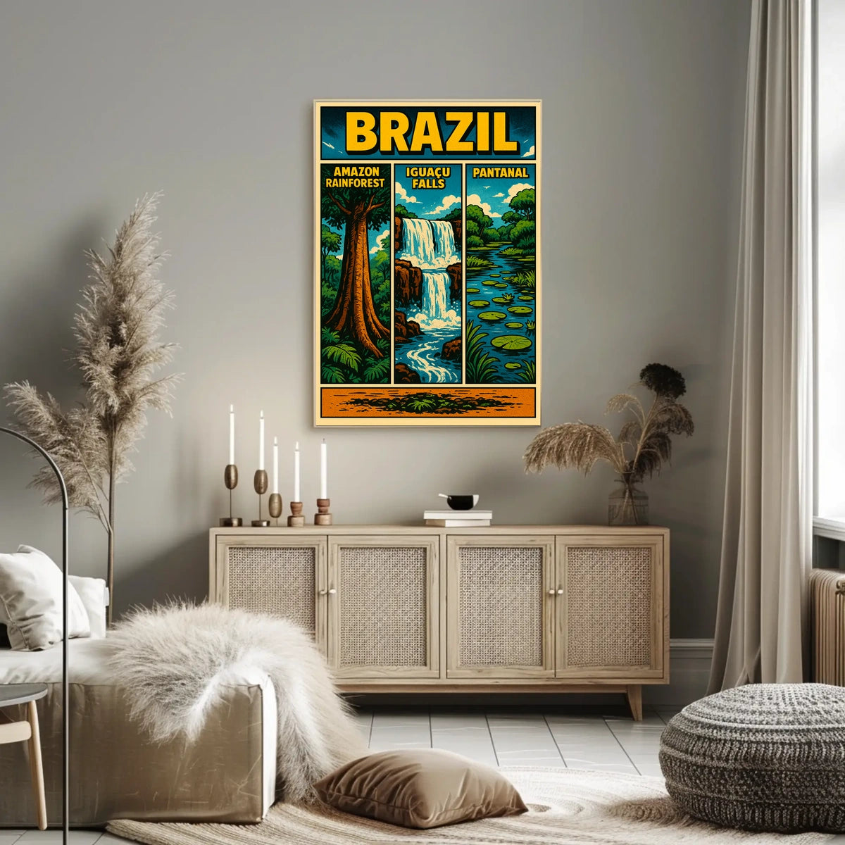 Brazil's Iconic Natural Wonders Vintage Poster