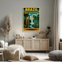 Brazil's Iconic Natural Wonders Vintage Poster