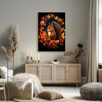 Whimsical Autumn Squirrel Poster: Cozy Fall Decor