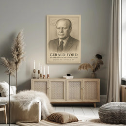 Gerald Ford 38th President Sketch Poster Art Print PosterGoat