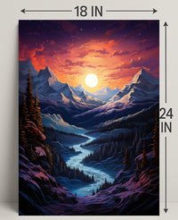 Majestic Mountain Sunset Poster