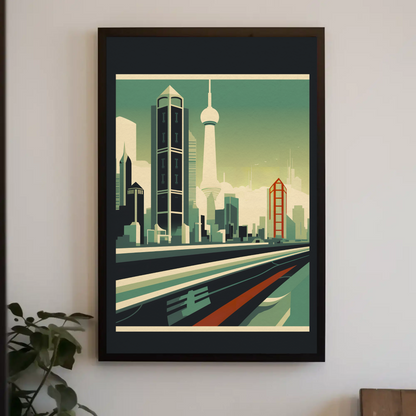 Futuristic Skyline Of Shanghai China Travel Poster