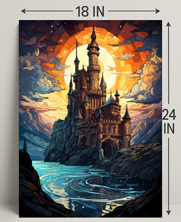 Enchanted Castle At Sunset Poster