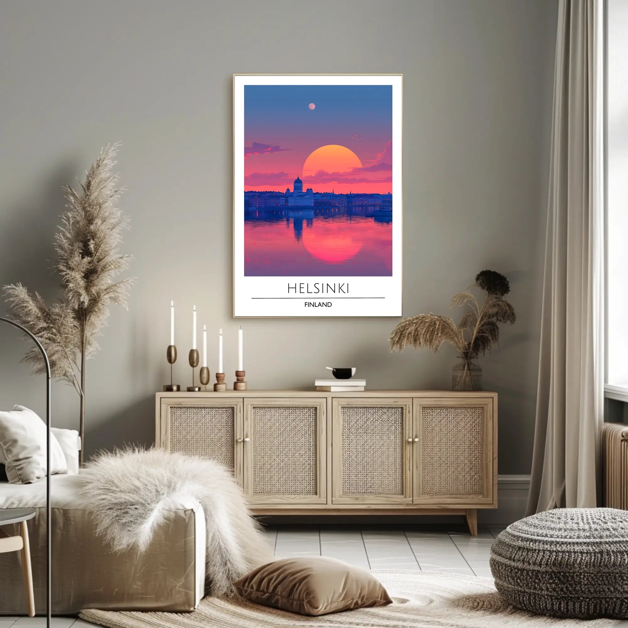 Helsinki Sunset Cityscape Poster Urban or Cityscape Poster