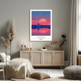 Helsinki Sunset Cityscape Poster Urban or Cityscape Poster