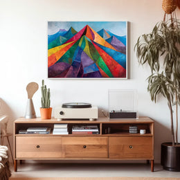 Abstract Geometric Mountain Landscape Poster Art Print
