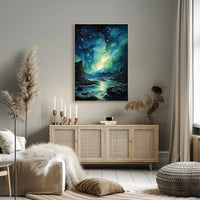 Aurora Borealis Northern Lights Landscape Artistic Poster