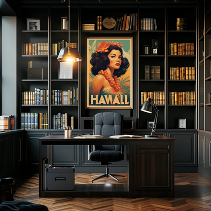 Hawaii Vintage Travel Poster