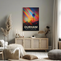 Durham Skyline Vibrant Digital Painting Poster