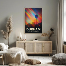 Durham Skyline Vibrant Digital Painting Poster
