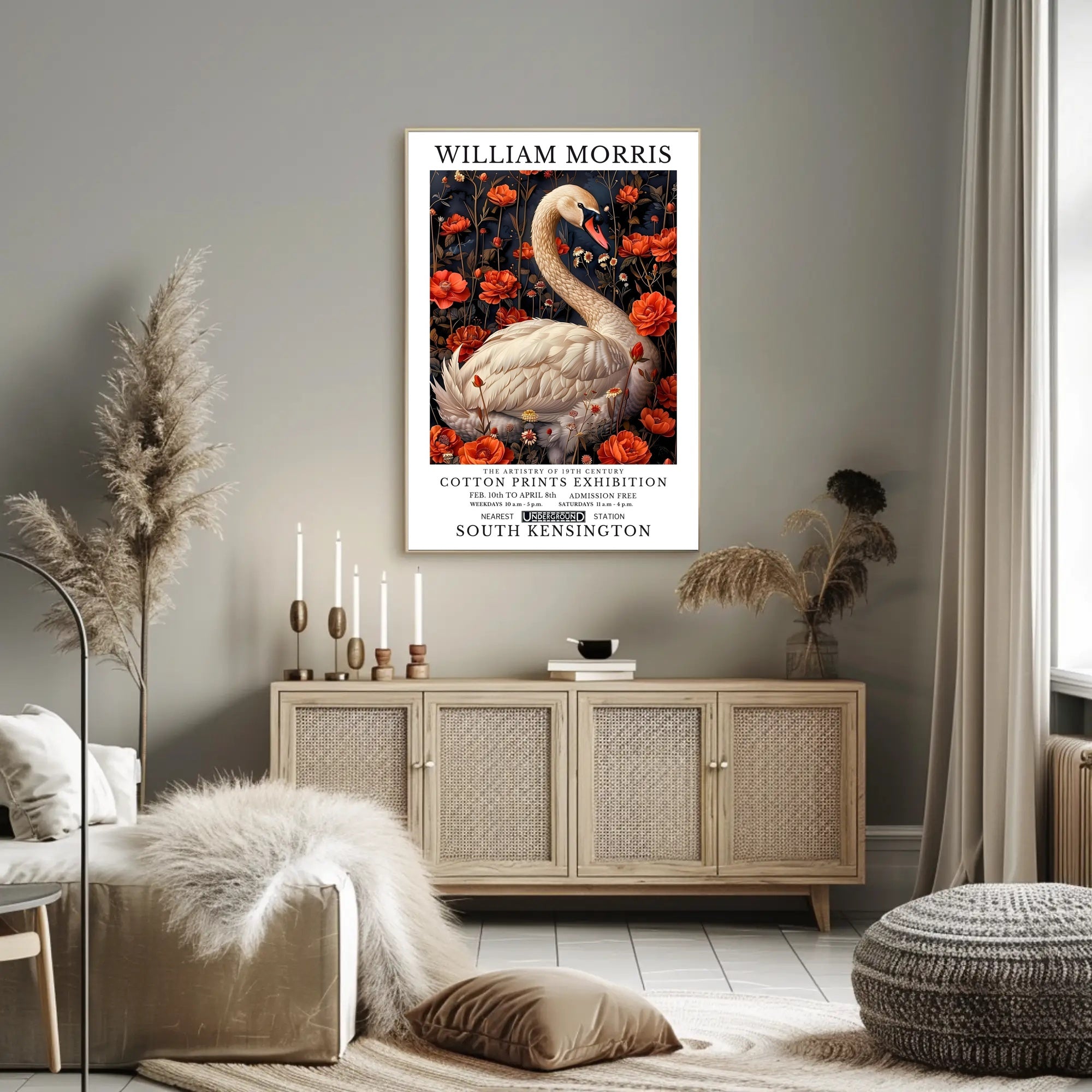 William Morris Exhibition Vintage Art Poster