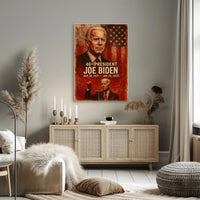 Joe Biden 46th President Digital Painting Patriotic Washington DC Portrait Realism Poster