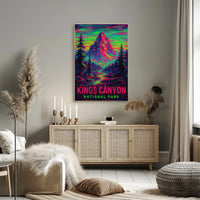 Kings Canyon National Park Vintage Scenic Wilderness Travel Wall Art Breathtaking Nature Escape Gift Souvenir Poster