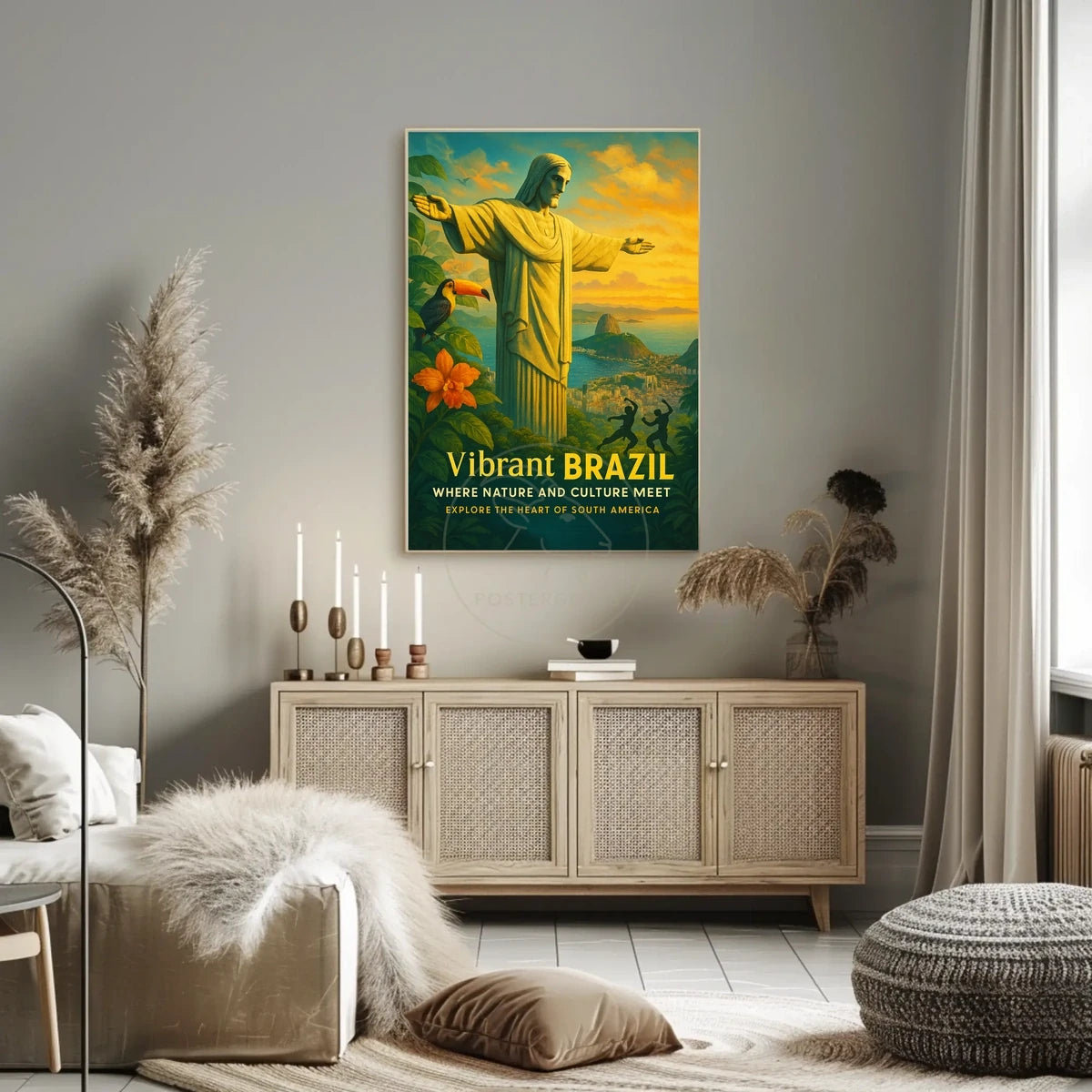 Brazilian Sunset Harmony: Travel Poster