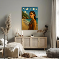 Seychelles Beach Scene Poster