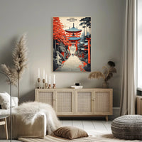 Fushimi Inari Shrine Illustration: Japanese Travel Poster