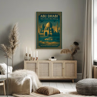 Abu Dhabi Oasis Where Tradition Meets Modernity Travel Poster