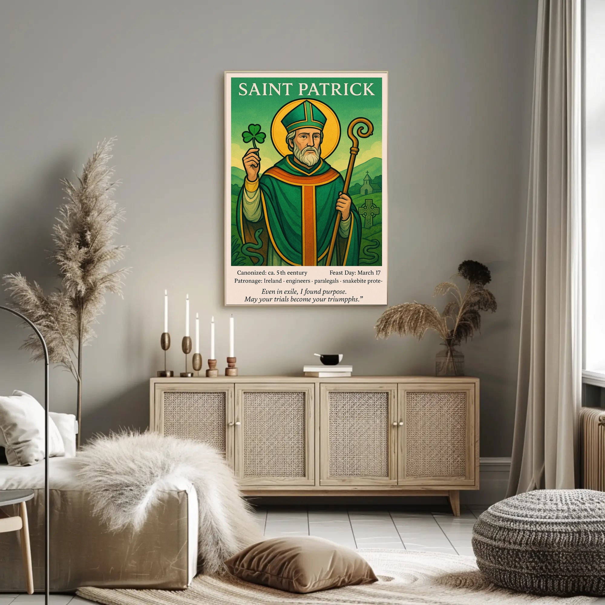 Saint Patrick Patron of Ireland Poster PosterGoat