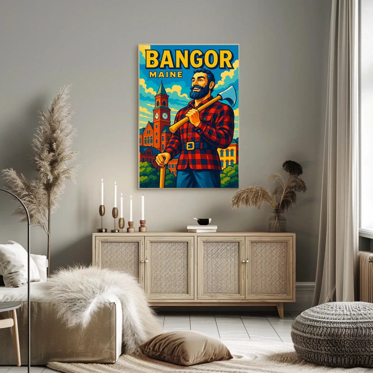Bangor, Maine Lumberjack Spirit Poster