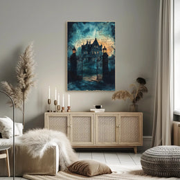 Haunted Manor At Dusk Poster