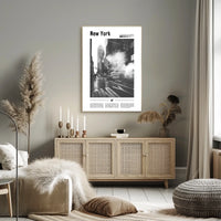 New York City Black And White Taxi Poster Modern Wall Art