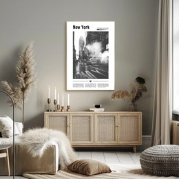 New York City Black And White Taxi Poster Modern Wall Art