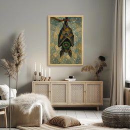 Geometric Bat Art Poster