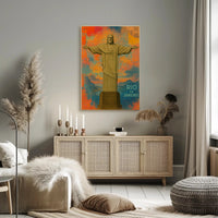 Christ the Redeemer Sunrise Travel Poster