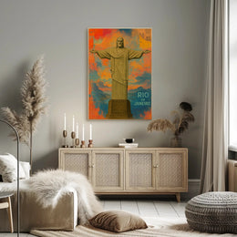 Christ the Redeemer Sunrise Travel Poster