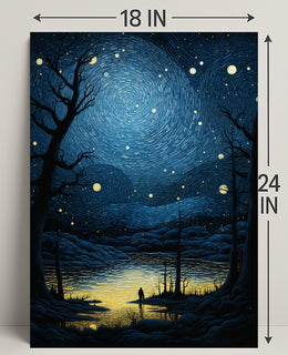 Starry Night Reflection Poster PosterGoat