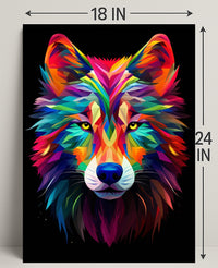 Vibrant Wolf Art Poster PosterGoat