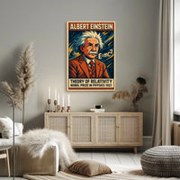 Einstein Theory Relativity Science Illustration Poster