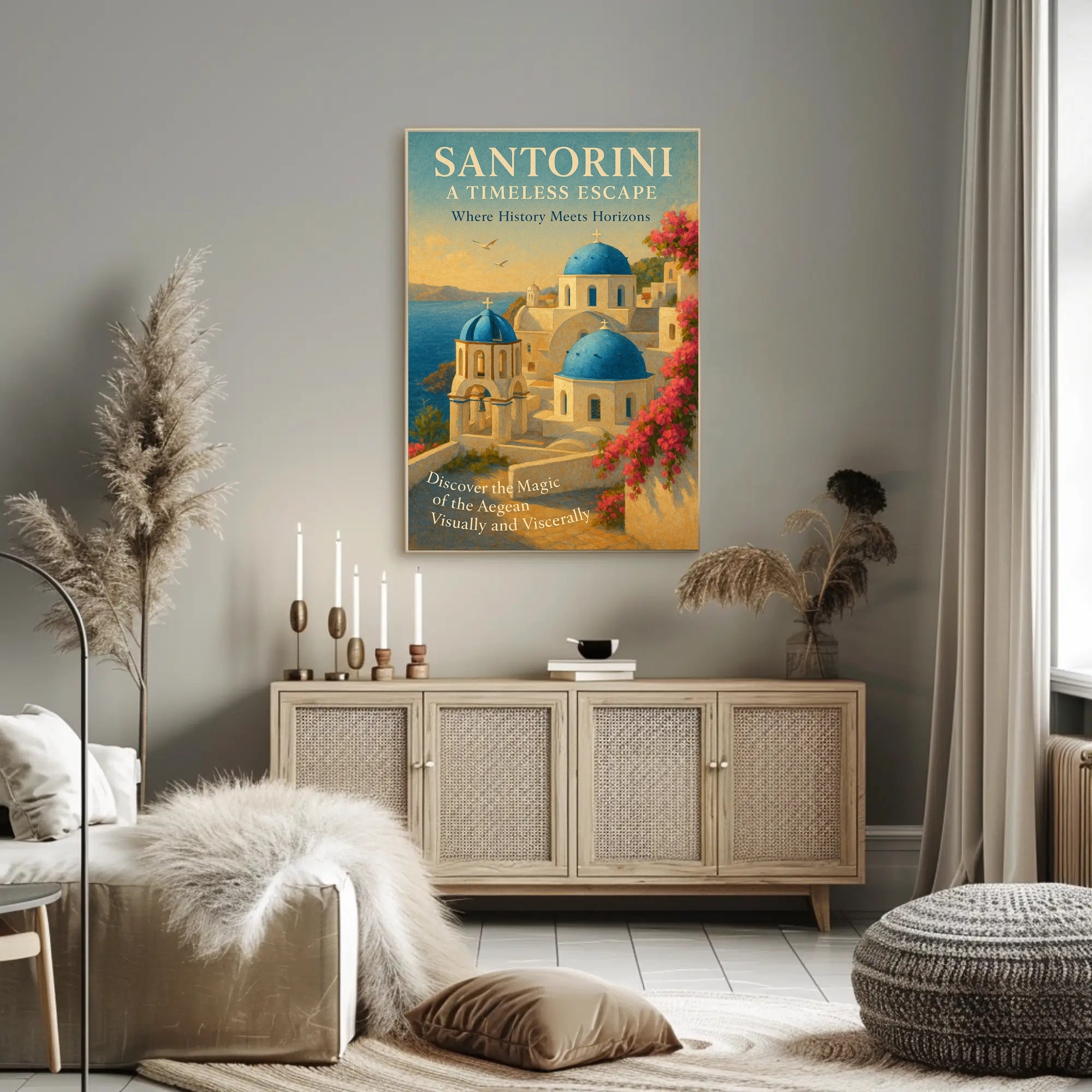 Santorini Travel Poster Timeless Escape Wall Art