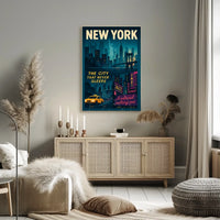New York City Retro Travel Art Poster