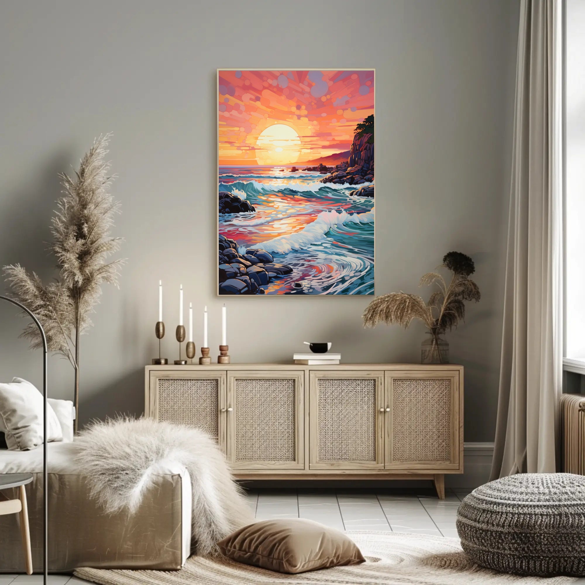 Vibrant Coastal Sunset Poster