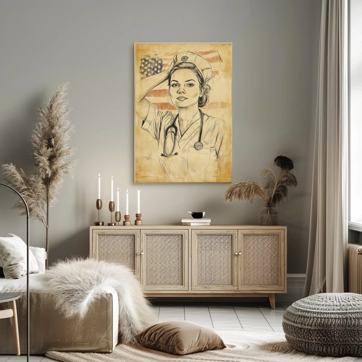 sketch of a nurse Poster